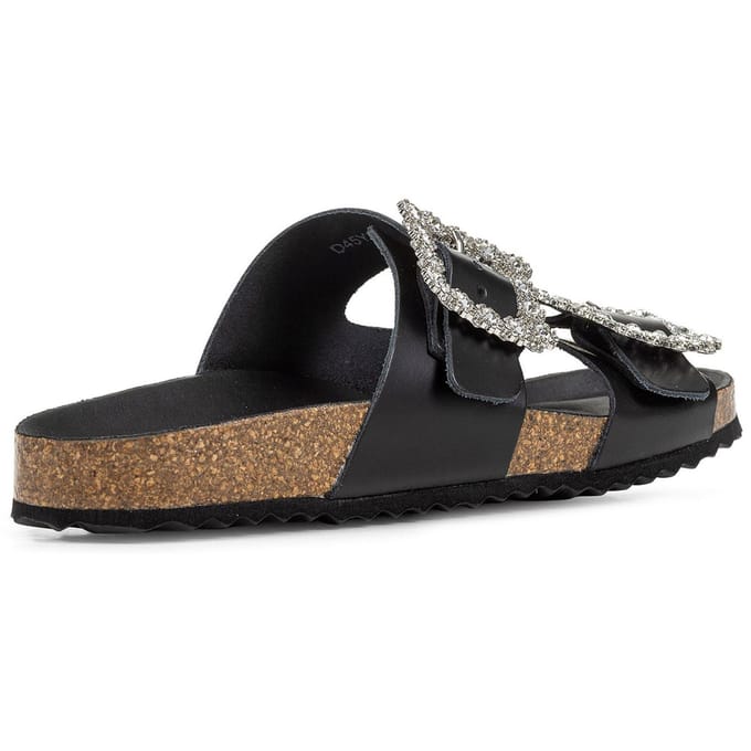 Geox D BRIONIA R Leren Dames Zwarte Sandalen