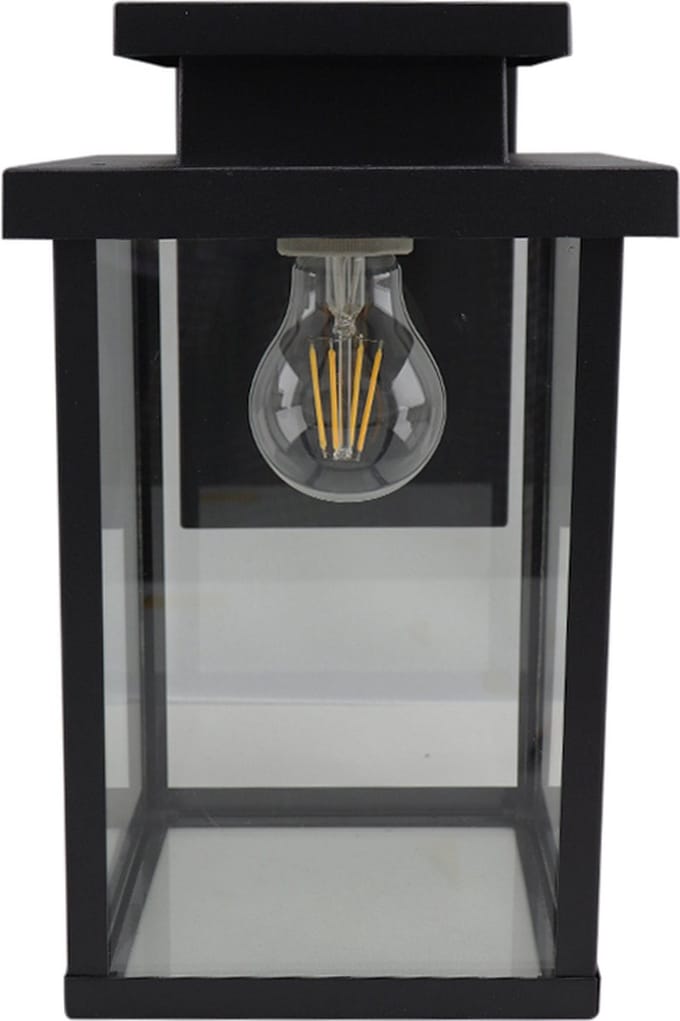 Olucia - TIAMO - Buitenmuurlamp - Zwart - Vorm: Rechthoek