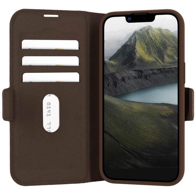 dbramante1928 Oslo Pro Bookcase geschikt voor Apple iPhone 17e / 16e - Dark Tan