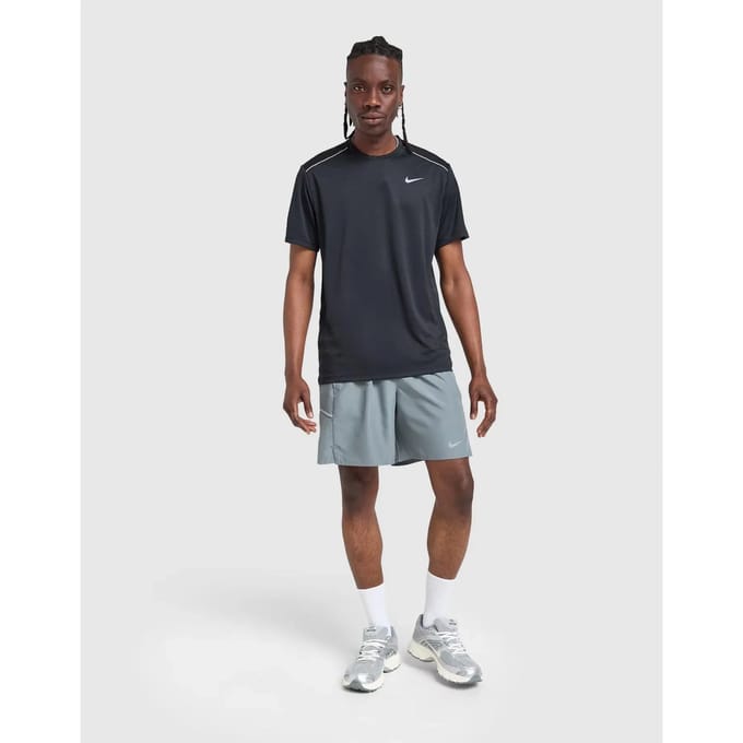 Nike Miler Korte Broeken Heren - Grijs - Maat XXL - Poly Woven