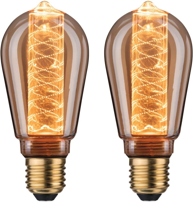 Inner Glow Edition Set LED-kolf E27 230V 2x230lm 2x4W 800K Goud spiraalpatroon