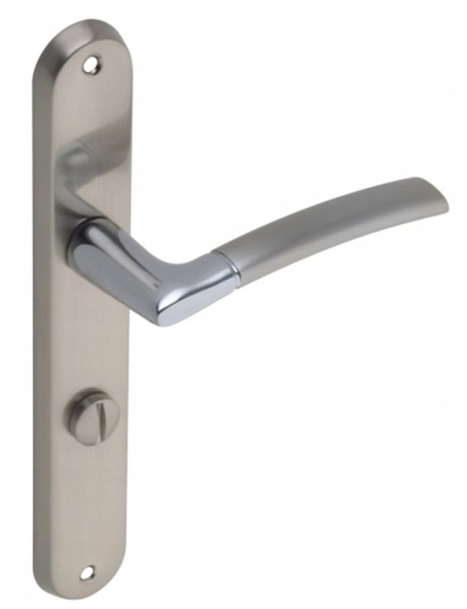 Gamet Basic Line - Deurklink - Langschild WC - Geborsteld Nikkel - Modern