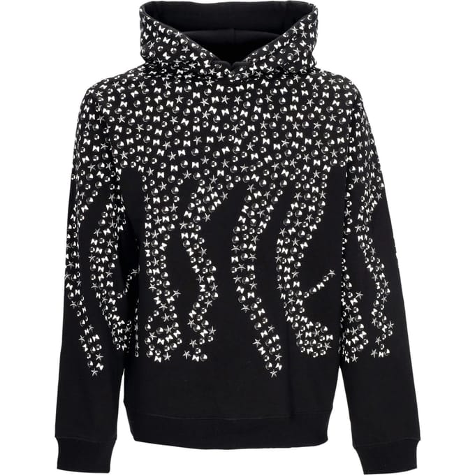 Heren hoodie met studs zwart