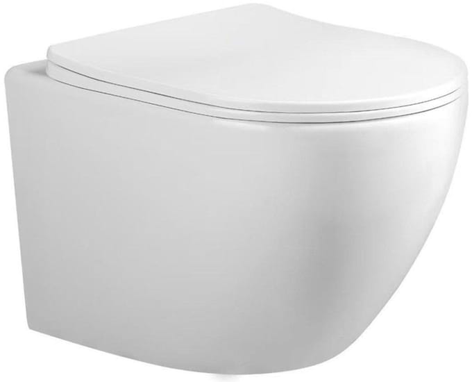 FugaFlow Eccelente Pietra Compact wandcloset - Spoelrandloos - 48.5cm - softclose zitting - glans wit