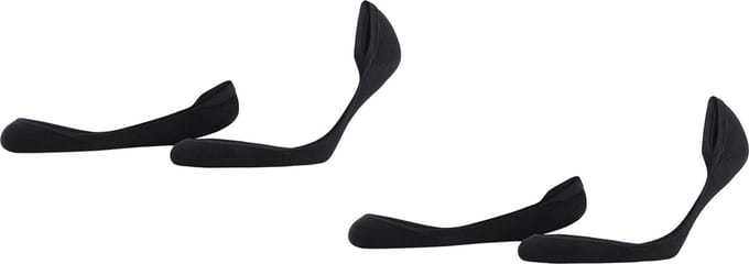 Esprit Solid Low 2-Pack onzichtbar eenkleurig katoen multipack footies dames zwart - maat 35-38