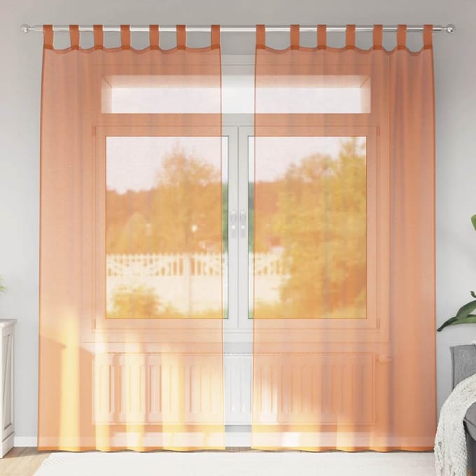 vidaXL - Gordijnen - met - lussen - 2 - st - terracotta - 140x245 - cm