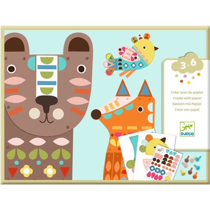 DJECO knutselen met papier giant animals 3-6 jr