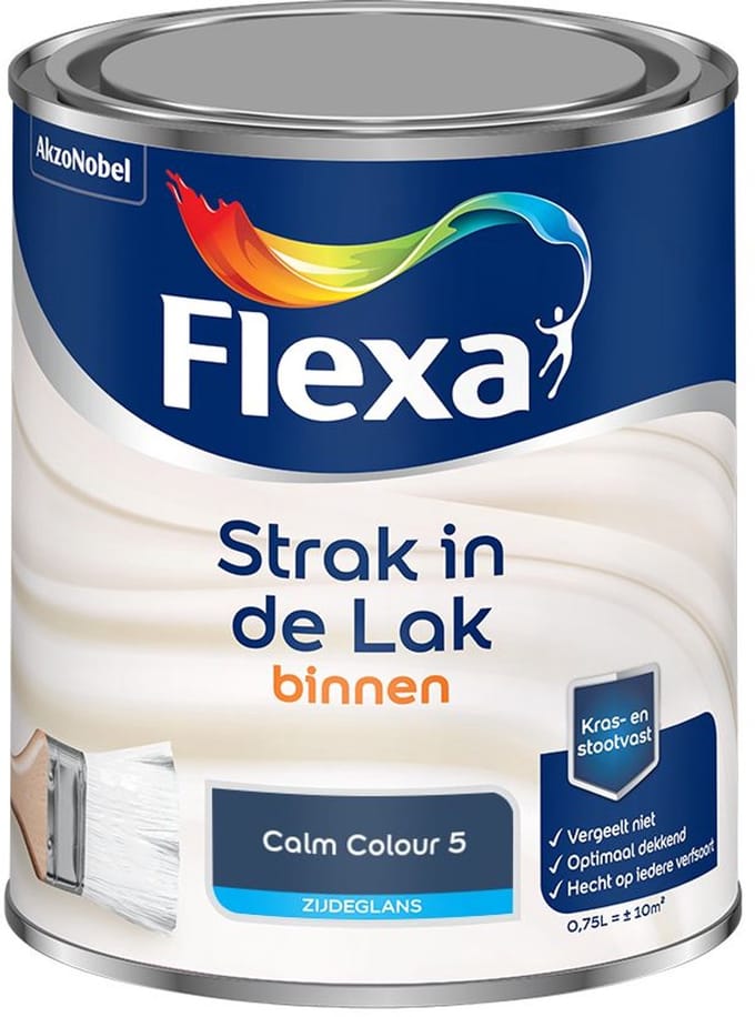 Flexa - Strak In De Lak Binnenlak Zijdeglans - Calm Colour 5 - Mengverf - 750 Ml