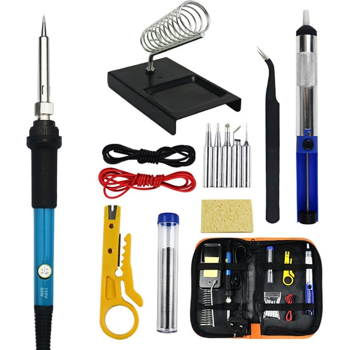 15 STKS Soldeerpistool Kit met Opbergtas 60W Handheld Soldeerpistool Instelbare Temperatuur Snel US Plug