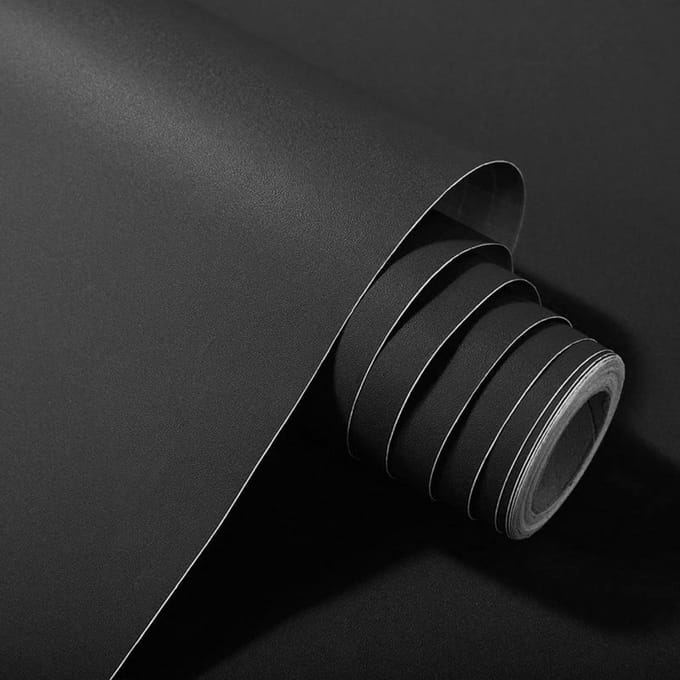 Wallways Zelfklevend Behang - Muurdecoratie - Waterbestendig en Hittebestendig - 60 cm x 10 m - Solid Black