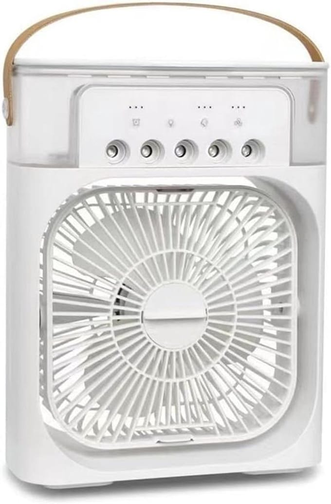Draagbare Airco - Ventilator - Persoonlijke Koeling - Vijfwegs Sproei - 600 ml Tank - Wit