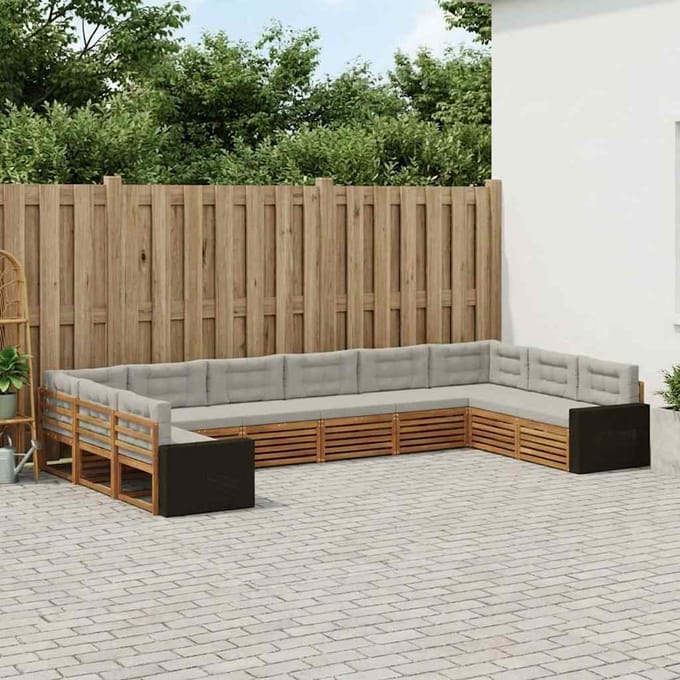 vidaXL - Sofa-Sets - 10 - st - Massief - Acacia - Hout