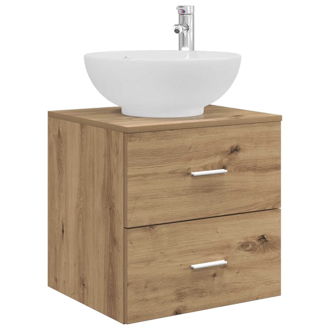 vidaXL - Wandgemonteerde - wastafel - van - een - meubel - Artisanaal - eiken