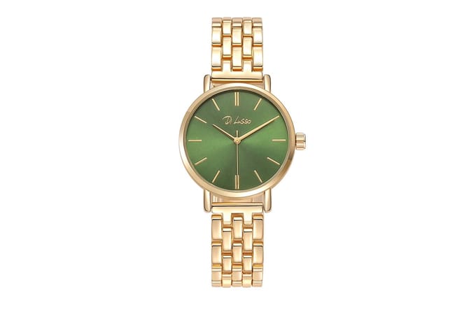 Di Lusso horloge Kaci goudkleurig met groene wijzerplaat