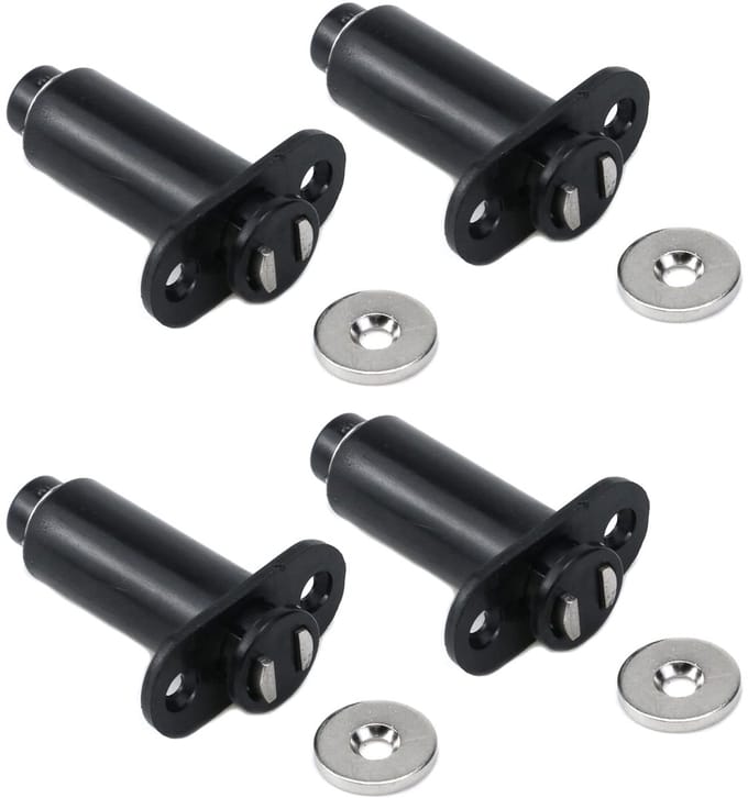 Verzonken Magnetische Touch Latch,4 Pack Push Open Kast Deurvergrendelingen Pull Push Druk Lente Touch Release Klinkers