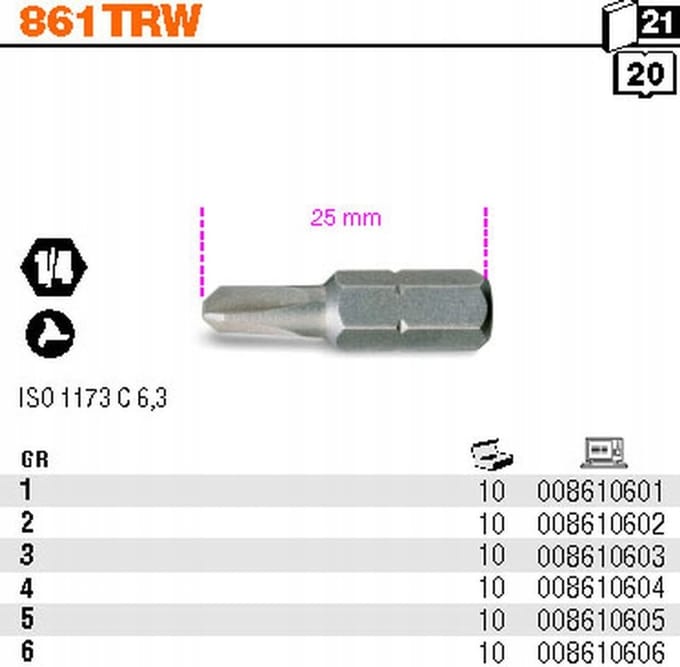 Beta Tri-Wing Schroefbit TRW T4 1/4" - 861TRW/4