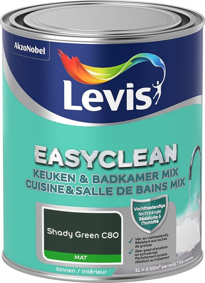 Levis - Easyclean Keuken & Badkamer Mix - Shady Green C80 - Mengverf - 1 L