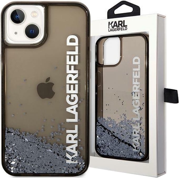 Karl Lagerfeld KLHCP14SLCKVK iPhone 14 6.1 "black / black hardcase Liquid Glitter Elong