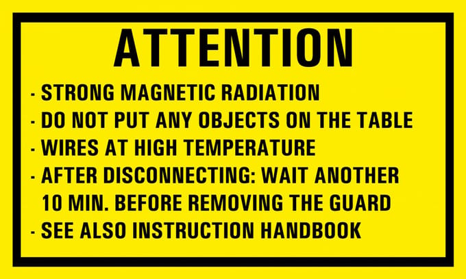 Attention bord met tekst - kunststof 400 x 250 mm
