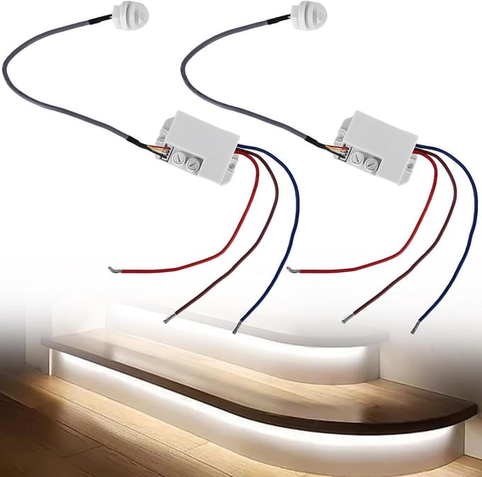 Set van 2 Mini Infrarood Bewegingsmelders - Binnen & Buiten - 120 Graden Detectie