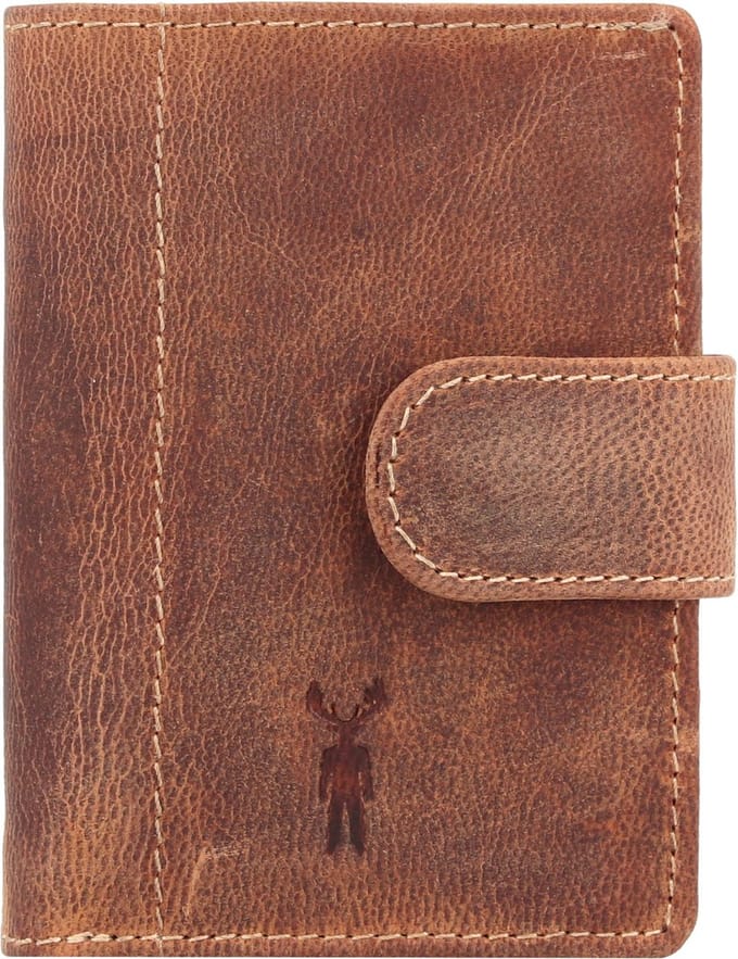 Jack Kinsky Baltimore Kredietkaart etui RFID-bescherming Leer 11 cm - 3 Sleuven - cognac