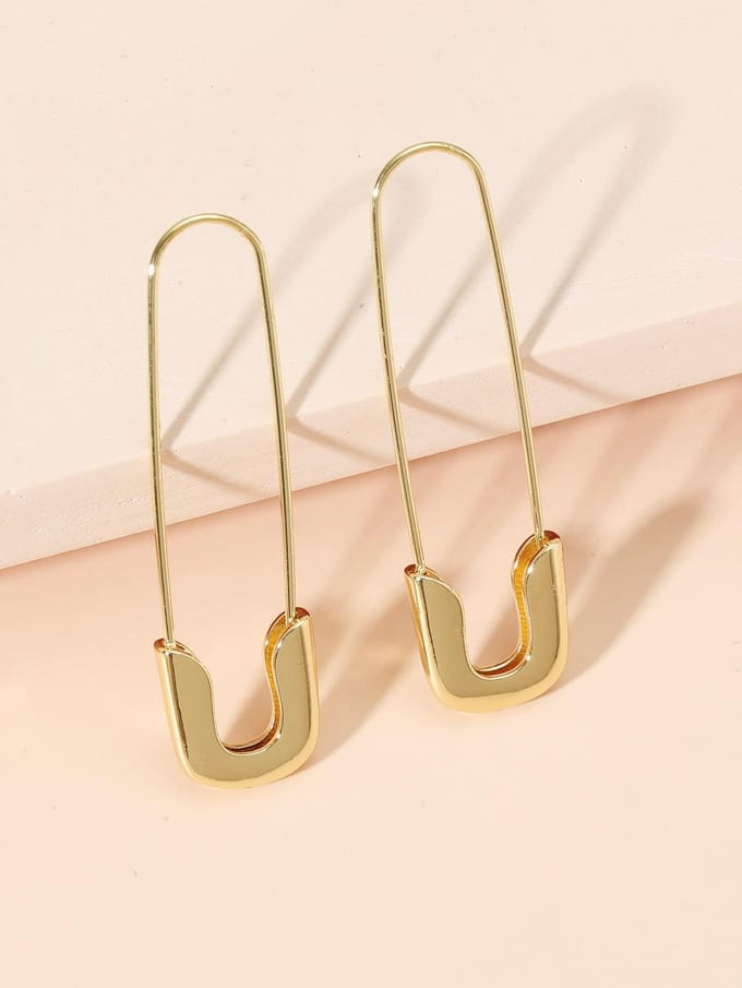 Boucles d'oreilles design épingle one-size beige