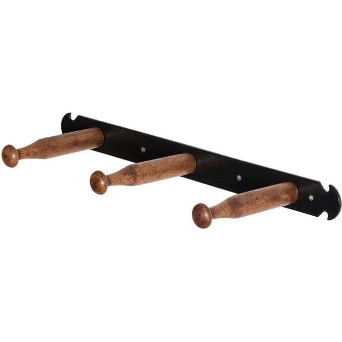 Stubbs Kapstok Retro 3 haken Zwart