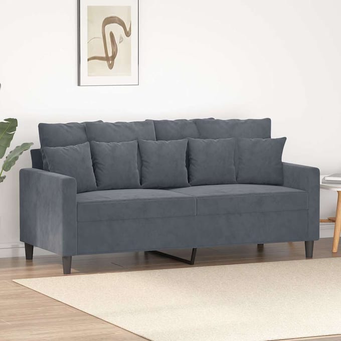 vidaXL - Tweezitsbank - 140 - cm - fluweel - donkergrijs