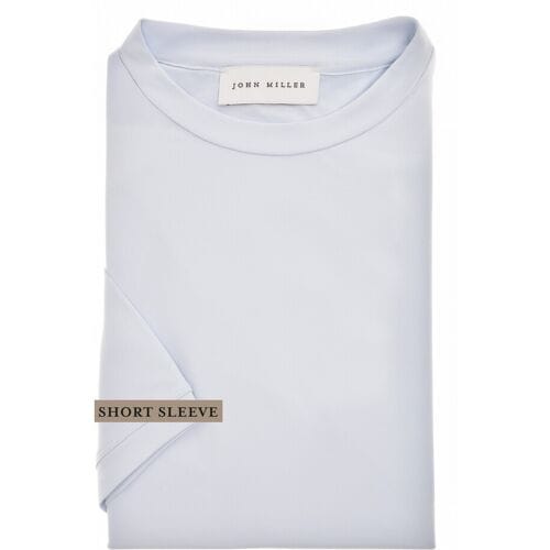 John Miller T-Shirt Casual Crew Neck Solid Color Hyperstretch Licht Blauw / male