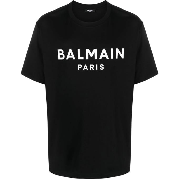 Balmain Paris Bold Brand Logo Zwart T-shirt