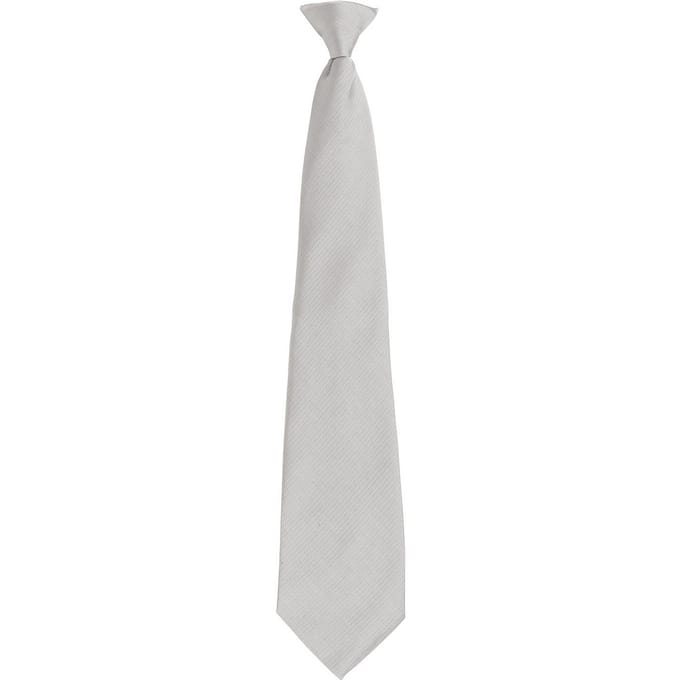 Premier Unisex volwassen kleuren modieuze effen Clip-On stropdas (Zilver)
