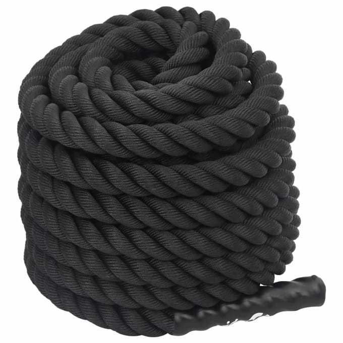 vidaXL Battle Rope Zwart 12 m 9 kg Polyester