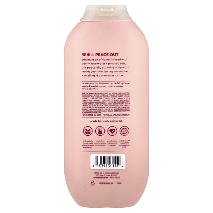 Methode, Douchegel, Pure Vrede, 532ml (18 fl oz)