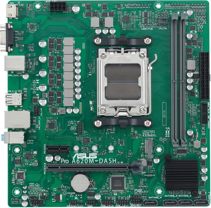 ASUS A620M-DASH-CSM Moederbord - AMD A620 - AMD AM5 - DDR5 RAM - Micro-ATX