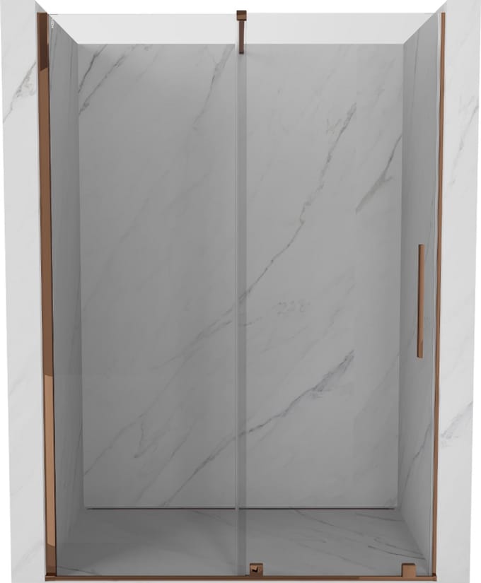 Mexen Velar schuifbare douchedeur 150 , transparant, roze goud - 871-150-000-01-60