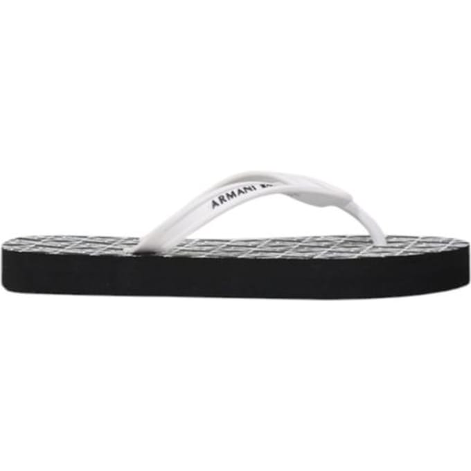 Armani Exchange Zwart-Witte Rubber Flip-Flops Sandalen