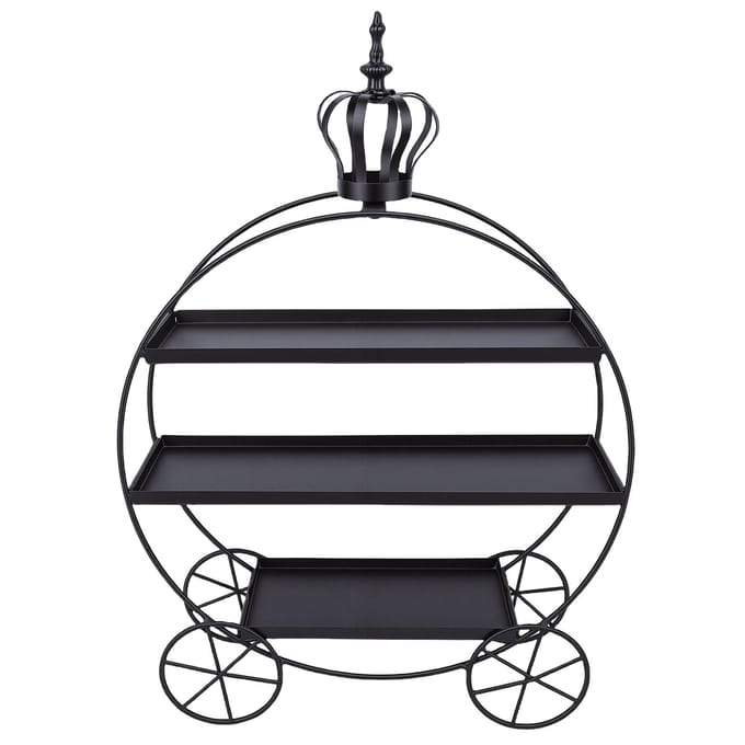 3-Laags Cupcake Stand Houder IJzeren Dessert Tafel Display Stand voor Bruiloft Afternoon Tea Donuts Koekjes Fruit Zwart zwart