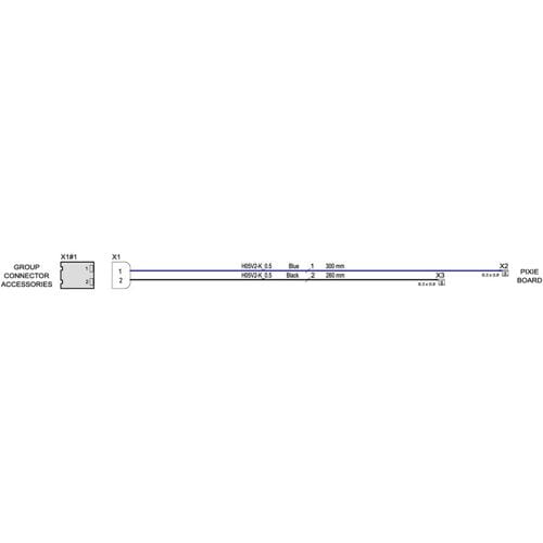 AEG kabel, connector, stroombord, 2pol.XP1 XP11 140212324010