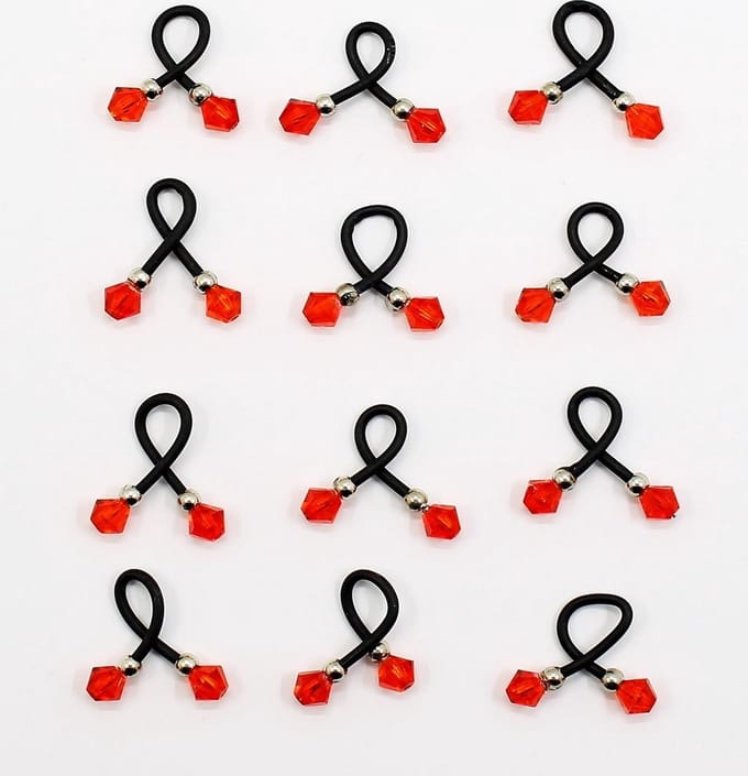 Haar binders met Swarovski Crystal orange hyacint