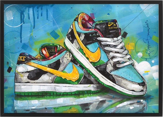 Sneaker print Chunky Dunky 43x30,6 cm (A3) *ingelijst & gesigneerd