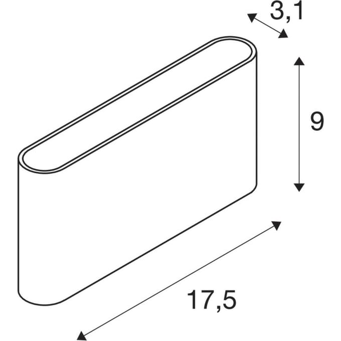 SLV Oval buitenwandlamp up/down CCT 13,5 cm wit