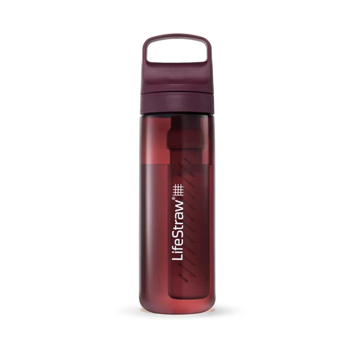 LifeStraw Go 2.0 Water Filter Bottle - 650 ml - Merlot Me Away Red