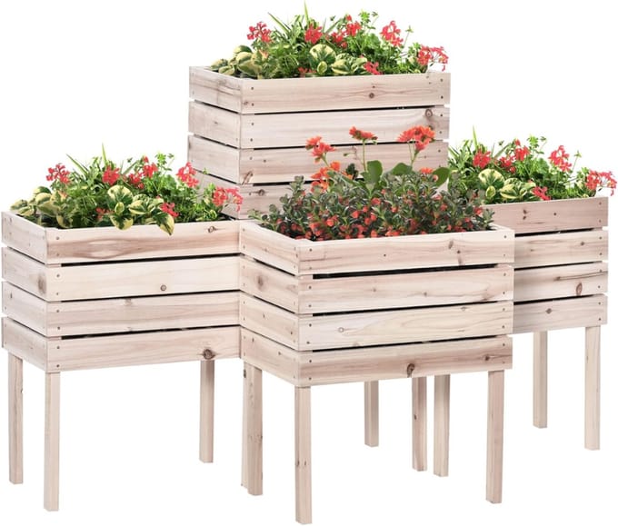 VLSelect® Kweekbak op poten - Kweekbak - Moestuinbak - Hout