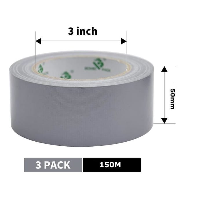 Plakband - SSS - BOMEI PACK Unil - Grijze doek - 50 mm x 50 m - Heavy Duty grijs