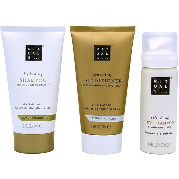 Rituals Hydrating Luxury Haircare Set 190 ml - Hydrating Shampoo 70ml/Hydrating Conditioner 70ml/Refreshing Dry Shampoo 50ml