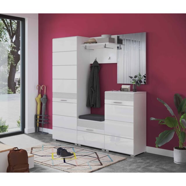Linus bank wit hoogglans MDF TZ - 37x60x47cm