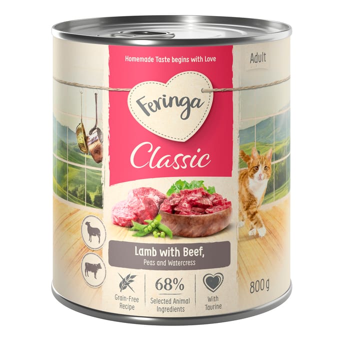 24x800g Lam & Rund Classic Meat Menü Feringa Kattenvoer nat