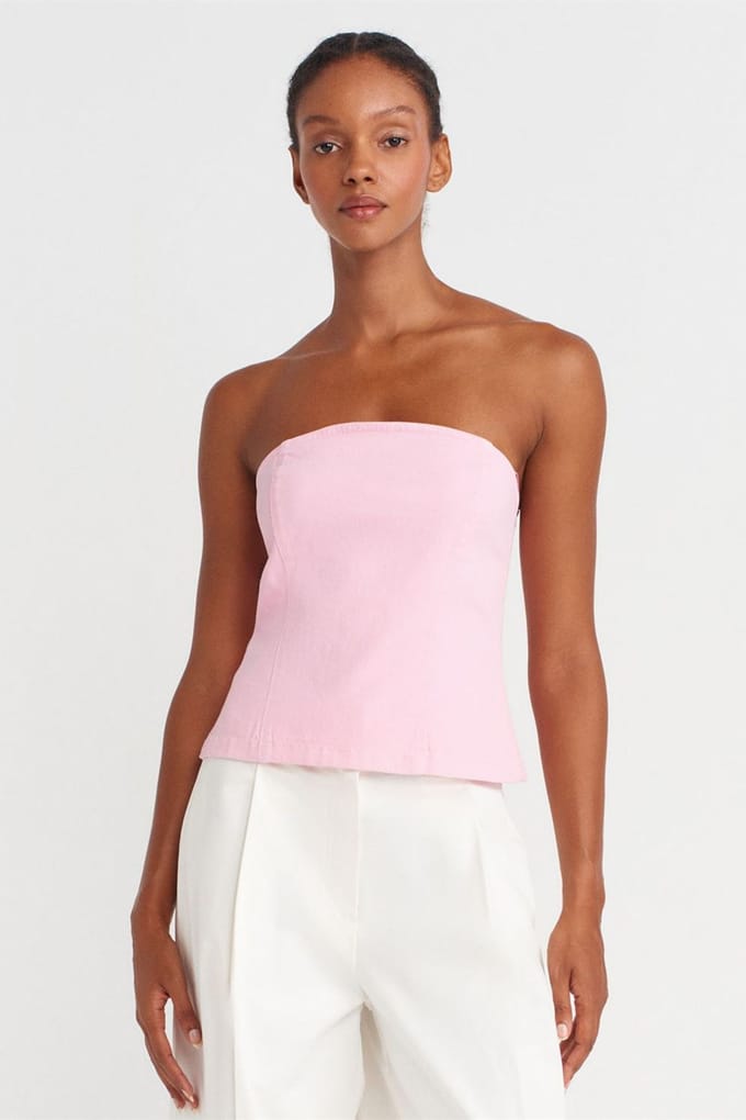Strapless Fitted Peplum Blouse