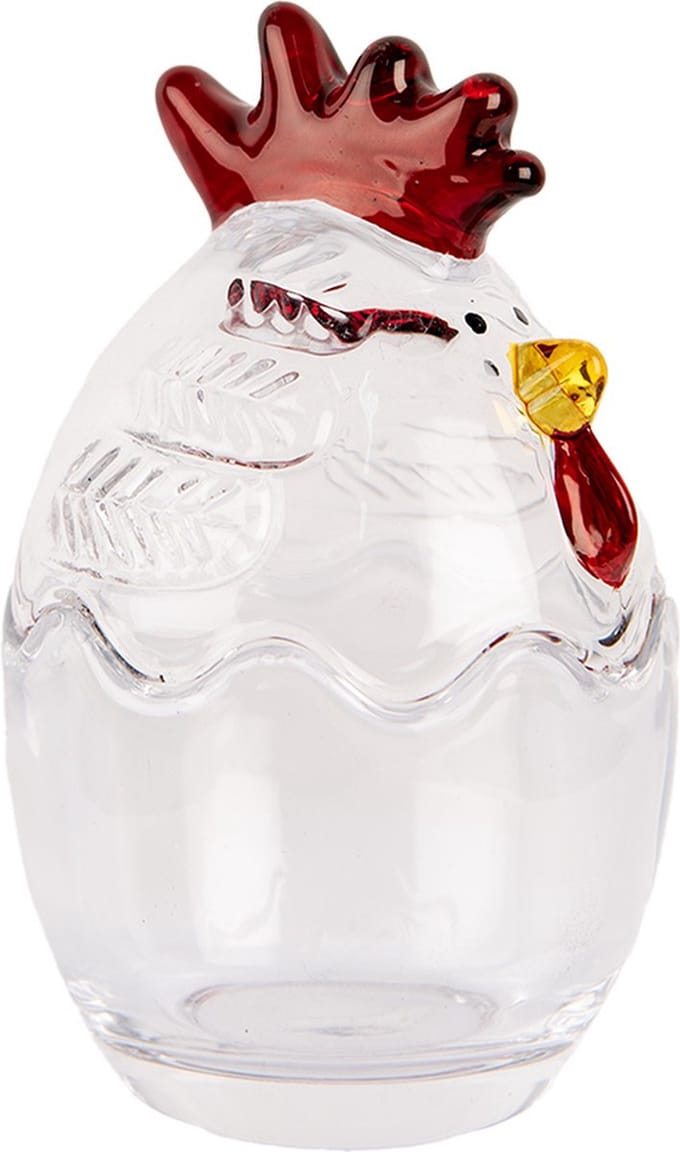 Clayre & Eef Glazen potje Kip Ø 6x9 cm Transparant Glas