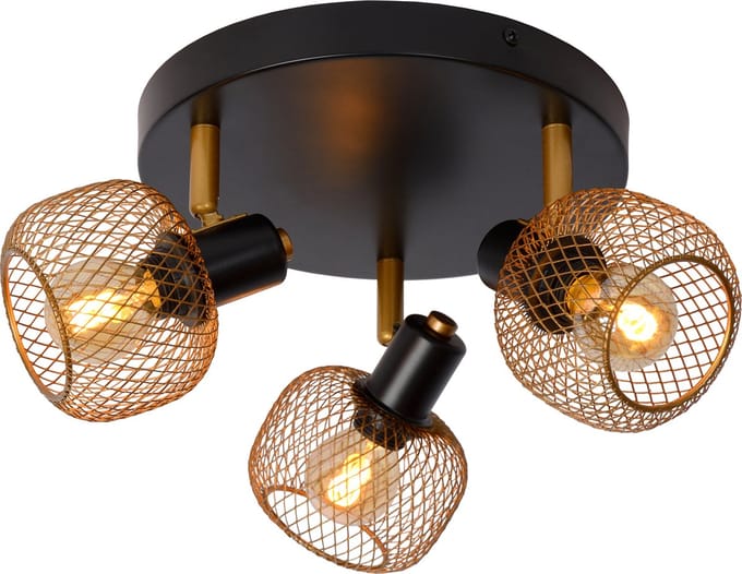 Lucide MAREN - Plafondspot (Plafondlamp) - Ø 37 cm - 3xE14 - Mat Goud / Messing